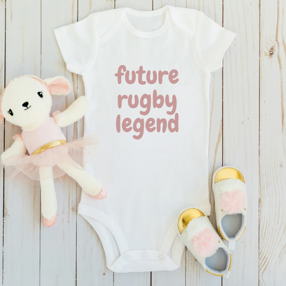 Future Rugby Legend Baby Onesie Pink