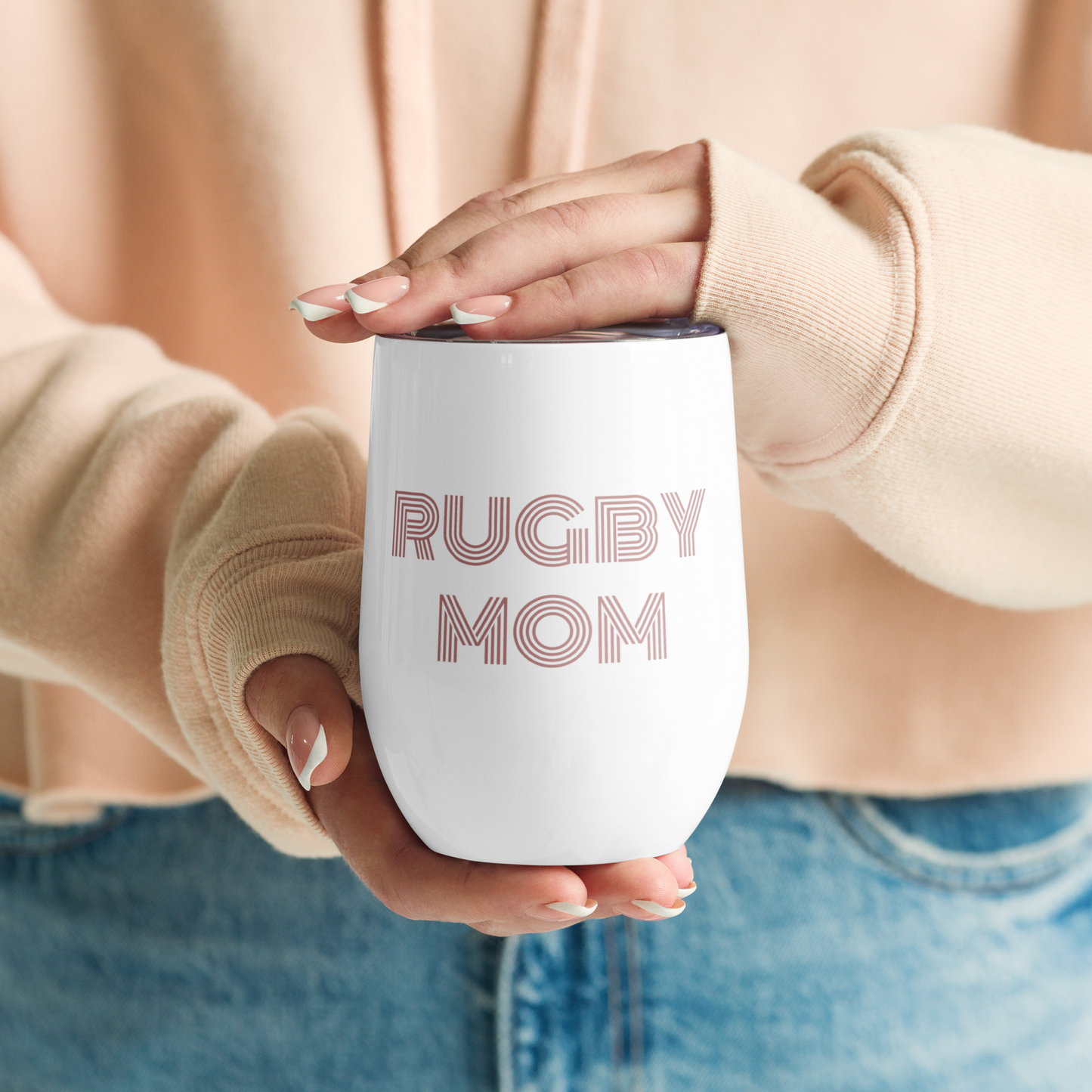 Rugby Mom Wine tumbler